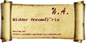 Widder Annamária névjegykártya